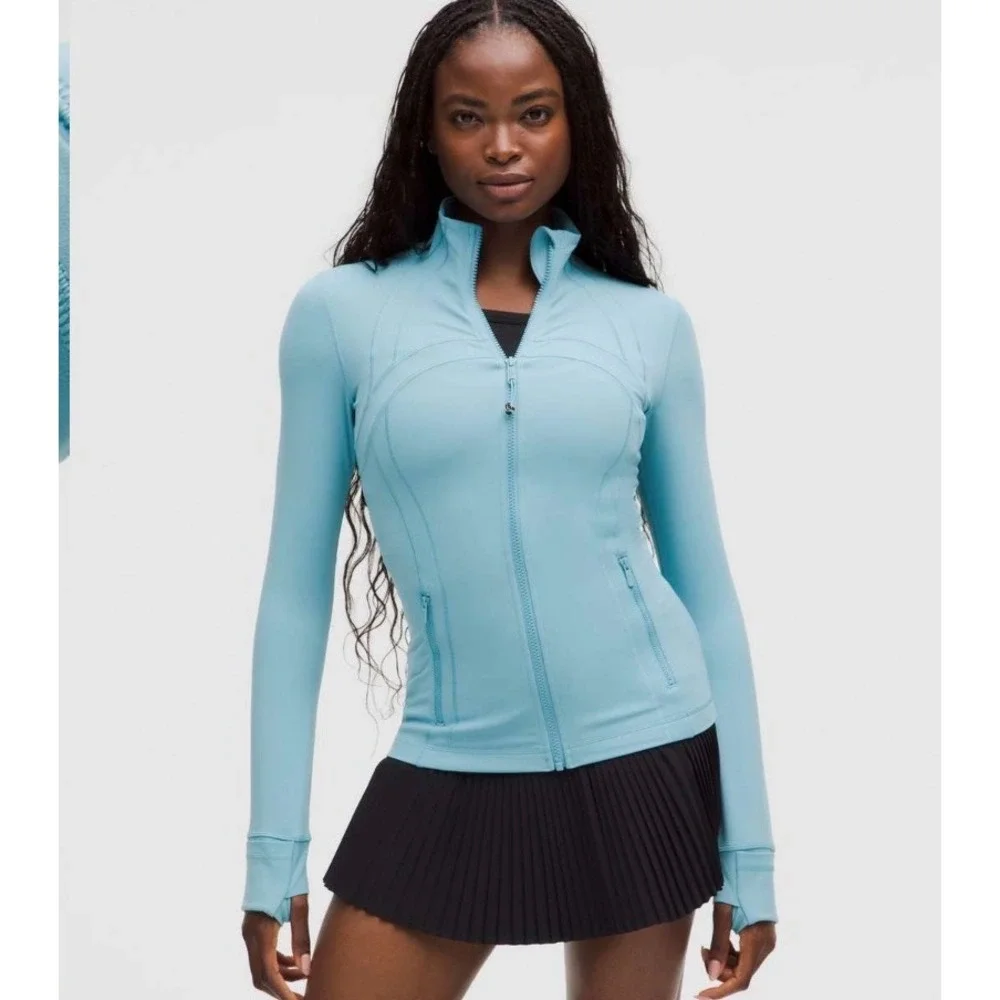 Lululemon Define Jacket Nulu Washed Blue Full Zip Women Size 6 Athleisure Yoga